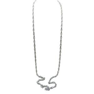 Vintage Eloxal Silver Tone Rope Chain Necklace 53" Long
